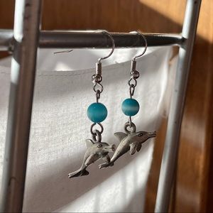Dolphin Tibetan Silver Earrings
